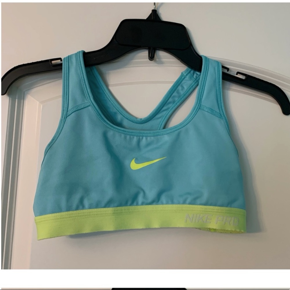 Blue/Green Nike Pro Sports Bra